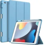 Jetech dėklas, skirtas ipad 10.2 colių modeliui 2021/2020/2019 (9-osios/8-osios/7-osios kartos) su ra&scaron;iklio laikikliu, plonas plan&scaron;etinio kompiuterio apsauginis dėklas su mink&scaron;tu tpu galiniu dangteliu, automatinis pažadinimas/užmigdymas (mėlynas)