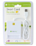 TECHLY 029150 Techly Compact USB 2.0 Smart kortelių skaitytuvas, ra&scaron;iklis baltas