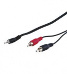 Kabelis Goobay Jack 3.5mm - RCA (Cinch) x2 5m juoda (50195)