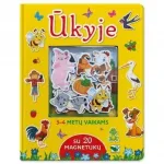 KNYGA Lavinamoji knygelė &bdquo;Ūkyje&ldquo; su 20 magnetukų. Skirta 3-4 metų vaikams.