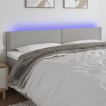Galvūgalis su LED, &scaron;viesiai pilkas, 200x5x78/88cm, audinys