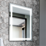 Mirrorsled Skaidrus veidrodis su LED priekiniu ap&scaron;vietimu 500x700 (atitrauktas matinimas 20mm) + mygtuku