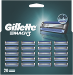 Skustuvo vyrams galvutės Gillette Mach3, 20 vnt.