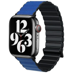 Beline apyrankė Apple Watch Magnetic Pro 42/44/45/49mm juodos ir mėlynos spalvos box