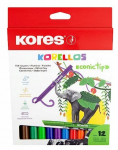 Kores Fasermaler"Korello" breit 12er Karton-Dėklas variable Spitze Strichst&auml;rke 1-4 mm
