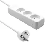 Microconnect MC-GRU0302DKW, 2 m, Type K, Type K, Balta, 3 kintamosios srovės lizdai, 340 g