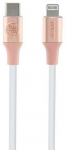 Guess Ebossed Logo USB-C / Lightning kabelis 1.5m Fast Charging - rožinės spalvos