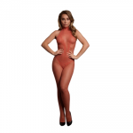 Shots Le Desir Lace & Fishnet Bodystocking Halter One Size Juodas