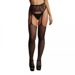 Shots Le Desir Fishnet and lace garterbelt stockings Juodas O/S