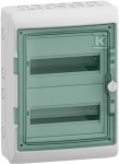 Schneider Electric SCHNEIDERE Hermetinis skirstomasis įrenginys Schneider Mureva / d. Kaedra 2x12 IP65 UV MRV-2-12-NT-T 13433 pavir&scaron;inės permatomos durys.