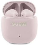 Guess ausinės Bluetooth GUTWSJ14ESGP TWS rožinės spalvos Printed Classic Logo