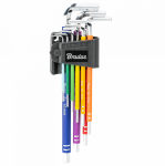 &Scaron;e&scaron;iakampių raktų rinkinys Bradas HX 1,5-10 mm, multicolour / extra long, 9 vnt.