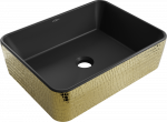 Praustuvas Mexen Catia 48 cm, Juodas matt/Gold pattern