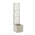 Stefanplast Gėlių dėžutė kvadratinė su tinkleliu Ethica 36x36x140cm balta