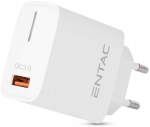 Entac greitas įkroviklis USB-A 18W baltas
