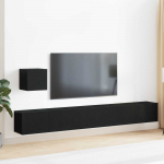 TV staliukas TV spintelių komplektas Juodas ąžuolas Apdirbta mediena
