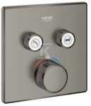 Grohe du&scaron;as termostata SmartControl virsapmetuma daļa, ar 2 izejām, brushed hard graphite