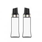 Winder Home Stiklinis aliejaus butelis su juodu dangteliu, 500 ml &ndash; rinkinys 2 vnt., skystiems prieskoniams