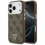 &bdquo;Guess 4G&ldquo; trikampio logotipo &bdquo;MagSafe&ldquo; dėklas, skirtas &bdquo;iPhone 17 Pro&ldquo; &ndash; ruda