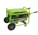 Ne&scaron;iojamas generatorius, varomas benzinu, 5500W, su ratukais, sodui, stovyklavimui, statyboms, 230V/400V generatorius, 12V DC i&scaron;ėjimas