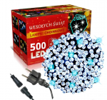 Happy People Lauko Kalėdinė girlianda 500 Led, 35 metrai &Scaron;altai baltos spalvos Flash K-32