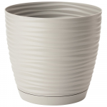 FORM PLASTIC Gėlių vazonas SAHARA su padėklu, 23 cm, pilkos spalvos