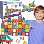 Woopie Magnetiniai Blokai 3D: Traukinio Rinkinys 71vnt.