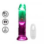 Realrock By Shots RealRock LED Vibrating Model 15 cm Transparent - Intimate Wellness Device