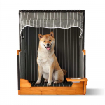 Relaxdays &Scaron;uns paplūdimio kėdutė, medis ir rotangas, dubenėlis pridedamas