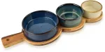 Allesken MODERN KITCHEN Deska su 3 miskami 11x3,5 8,5x47x3,3cm(35x12x1,2cm) 160ml/120ml/80ml