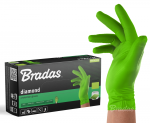 Vienkartinės darbo pir&scaron;tinės Bradas DIAMOND, juodos, XL dydis, 9-10, 50 vnt.