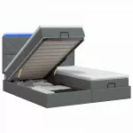 Otmana lova su matracsu ir LED Tamsiai pilka 200 x 200 cm