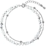 Evolution Group Double sidabrinis bracelet with howlites 13115.1
