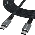 Wozinsky WPS-UY42S duomenų perdavimo ir įkrovimo kabelis | USB-C į USB-C | 240 W | Thunderbolt 4 | 2 m | juodas