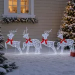 Kalėdų elnias 4 vnt. 80 LED &Scaron;alta balta 43 x 19 x 65 cm