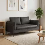Dvita&scaron;kė sofa Juoda 188 x 81 x 89 cm Dirbtinė oda