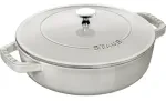 Gili tro&scaron;kinimo keptuvė su dangčiu Staub - 24 cm, balta trumų spalva