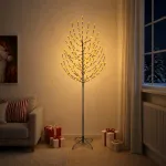 LED Kalėdų medis Juoda 47 x 240 cm Plienas 220 LED