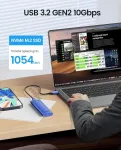Orico M.2 Nvme Ssd dėklas, Usb 3.2 Usb C 10gbps adapteris Nvme Pcie M-key/m+b Key 2230/2242/2260/2280, M2 dėklas su Usb C-a laidu, be įrankių, Usap-pwm2g2a, mėlynas