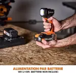 Valiklis Evolution Power Tools R1000tor - ne&scaron;iojamas belaidis led darbo žibintas - įkraunamas žibintas, 750/1000 liumenų, 18v ličio jonų. Baterija nepridedama.