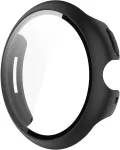 Rantuo dėklas, suderinamas su google pixel watch 3 45 mm, kietas pc + integruotas grūdintas ekrano apsaugos skydelis, atsparus dulkėms, apsauginis laikrodžio dėklas, suderinamas su google pixel watch 3 45 mm. (juodas)