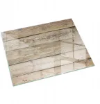 Tulup Apsauginis grūdintas stiklas po krosnele, medinė lenta, didelis formatas 120x80 cm