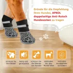 Apkol 2 poros dvipusių &scaron;unų kojinių, apsauga letenoms, neslystančios, &scaron;unų kojinės su reguliuojamu dirželiu, skirtos sukibimui ant vidaus kietmedžio grindų, &scaron;unų batai, letenų apsauga (juodos, S)