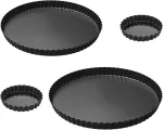 Sdflkae 3 quiche formų rinkinys 10/24/28 cm, tartaletės forma su i&scaron;keliamu pagrindu, plieninė apvali nelipni quiche kepimo forma, banguotas kra&scaron;tas, vaisių pyrago forma, pyrago pagrindo kepimo forma quiche, tartaletėms, pyragams