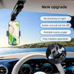 Xijiefa mobiliojo telefono laikiklis automobilinis telefono laikiklis nuo saulės skydelio, i&scaron;traukiamas laikiklis i&scaron;maniesiems telefonams, tinkamas visiems i&scaron;maniesiems telefonams, juodas
