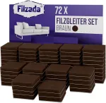 Filzada&reg; 72 vnt. lipnūs veltinio baldų padukai 25x25 mm rudi