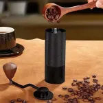 Kavamalė Juoda kavos malūnėlis - rankinis kavos malūnėlis, kūginis nerūdijančio plieno malūnėlis, reguliuojami nustatymai espresso, užpilamai kavai, prancūzi&scaron;kai kavai, lengvas ir patogus, 20 g talpa