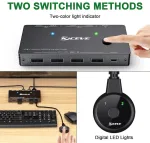 Kceve Usb-c Kvm jungiklis, skirtas 1 Type-c ir 1 Hdmi kompiuteriui, Kvm Type-c jungiklis palaiko 4k @ 60hz, klaviatūros, pelės ir monitoriaus bendrinimas, palaiko 87w Pd greitąjį įkrovimą