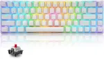 60% mechaninė mini klaviatūra, kompakti&scaron;ka 68 klavi&scaron;ų, usb c laidinė rgb klaviatūra, 18 chroma vaivoryk&scaron;tės ap&scaron;vietimas, ne&scaron;iojama, suderinama su ps4, XBOX, pc, ne&scaron;iojamuoju kompiuteriu - Baltas/red Switch