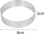 Zimoer 2 vnt. nerūdijančio plieno torto žiedų rinkinys, perforuoti desertinių tortų žiedai, 8 cm apvalus torto žiedas, torto forma, keksiukų žiedų formelės, &bdquo;pasidaryk pats&ldquo; kepimo įrankiai putėsių pyragams gaminti